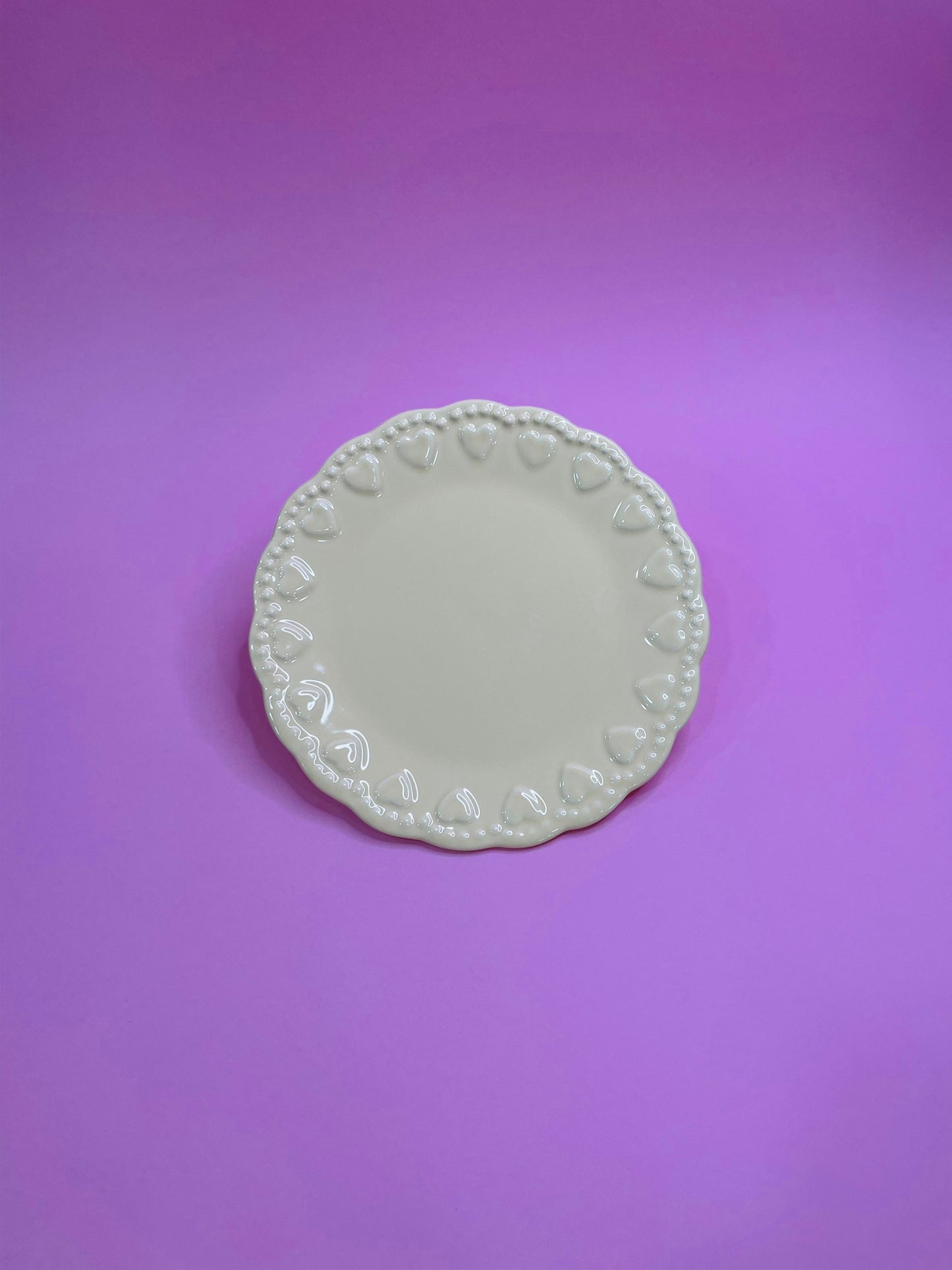 Plato Postre Borde Corazón