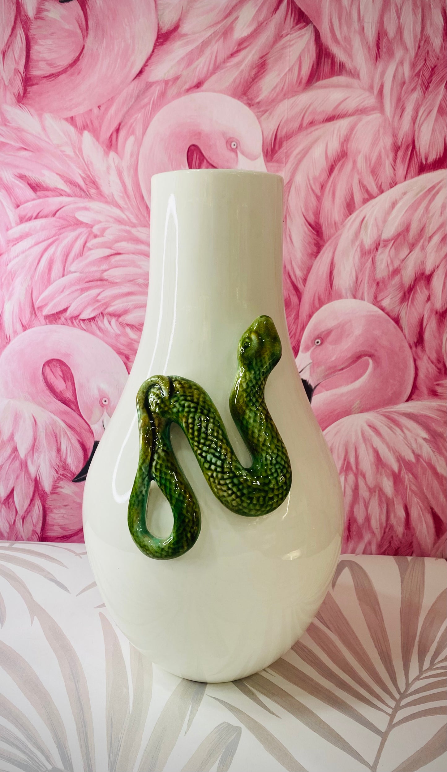 Jarrón - Florero Figura de Serpiente en Cerámica