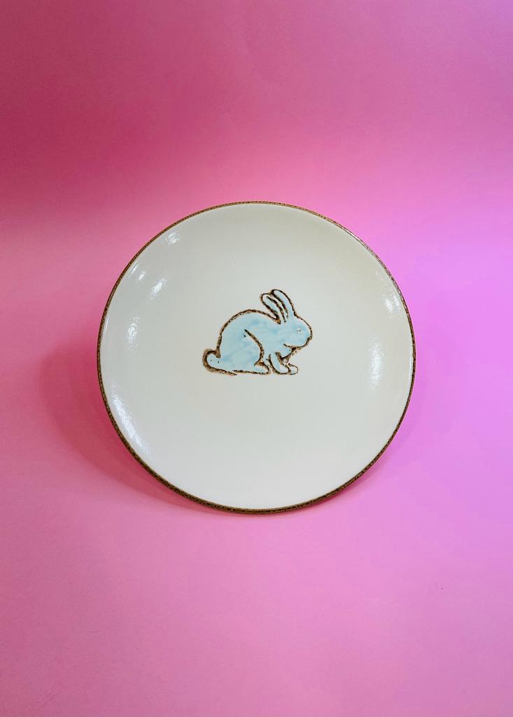 Plato Postre Figura de Conejo en Cerámica
