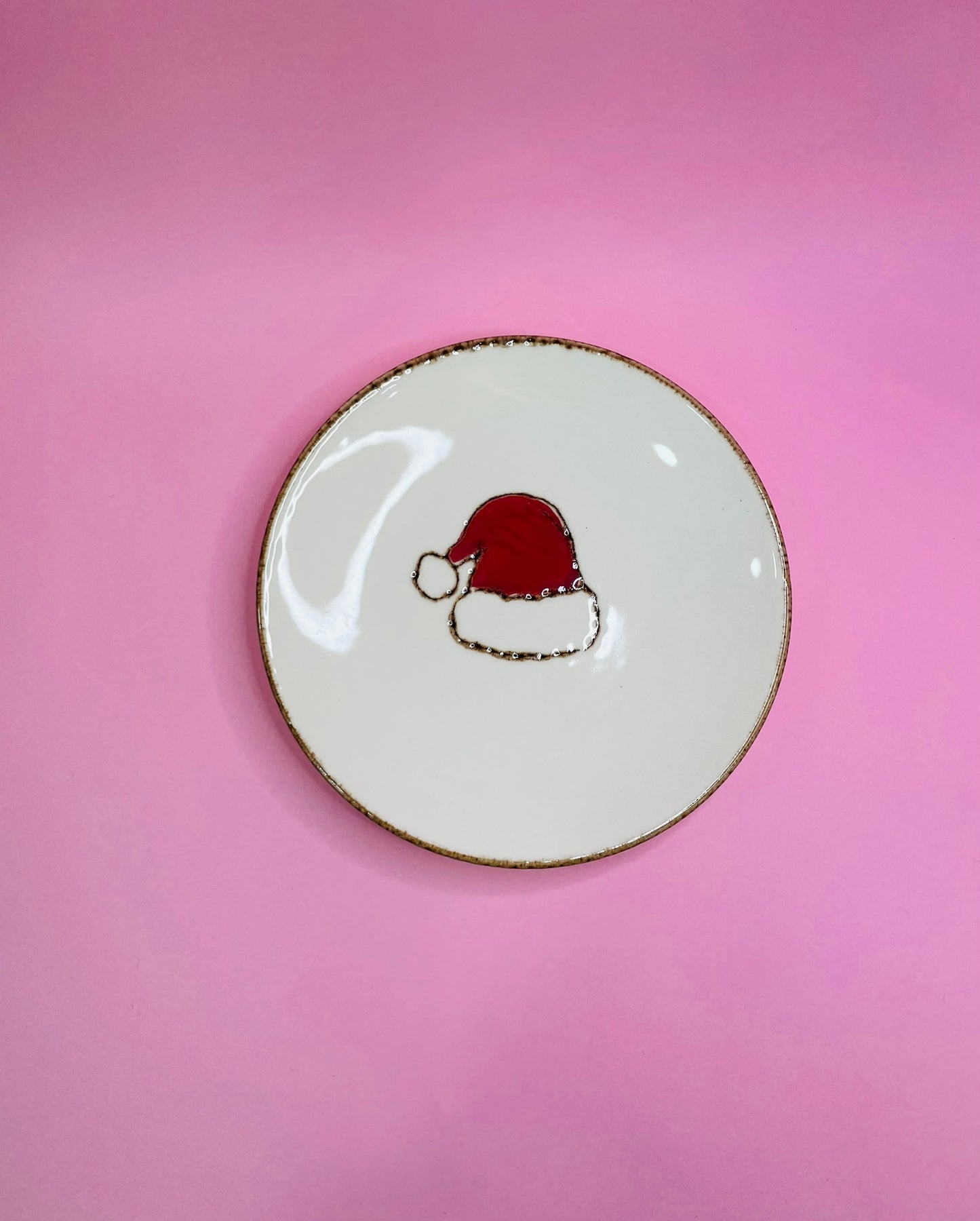 Plato postre Gorro Santa Claus