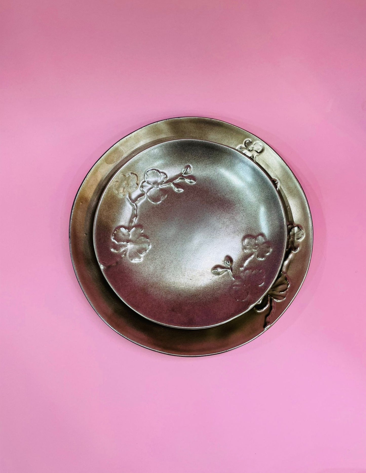 Plato Postre Rosa Ocre