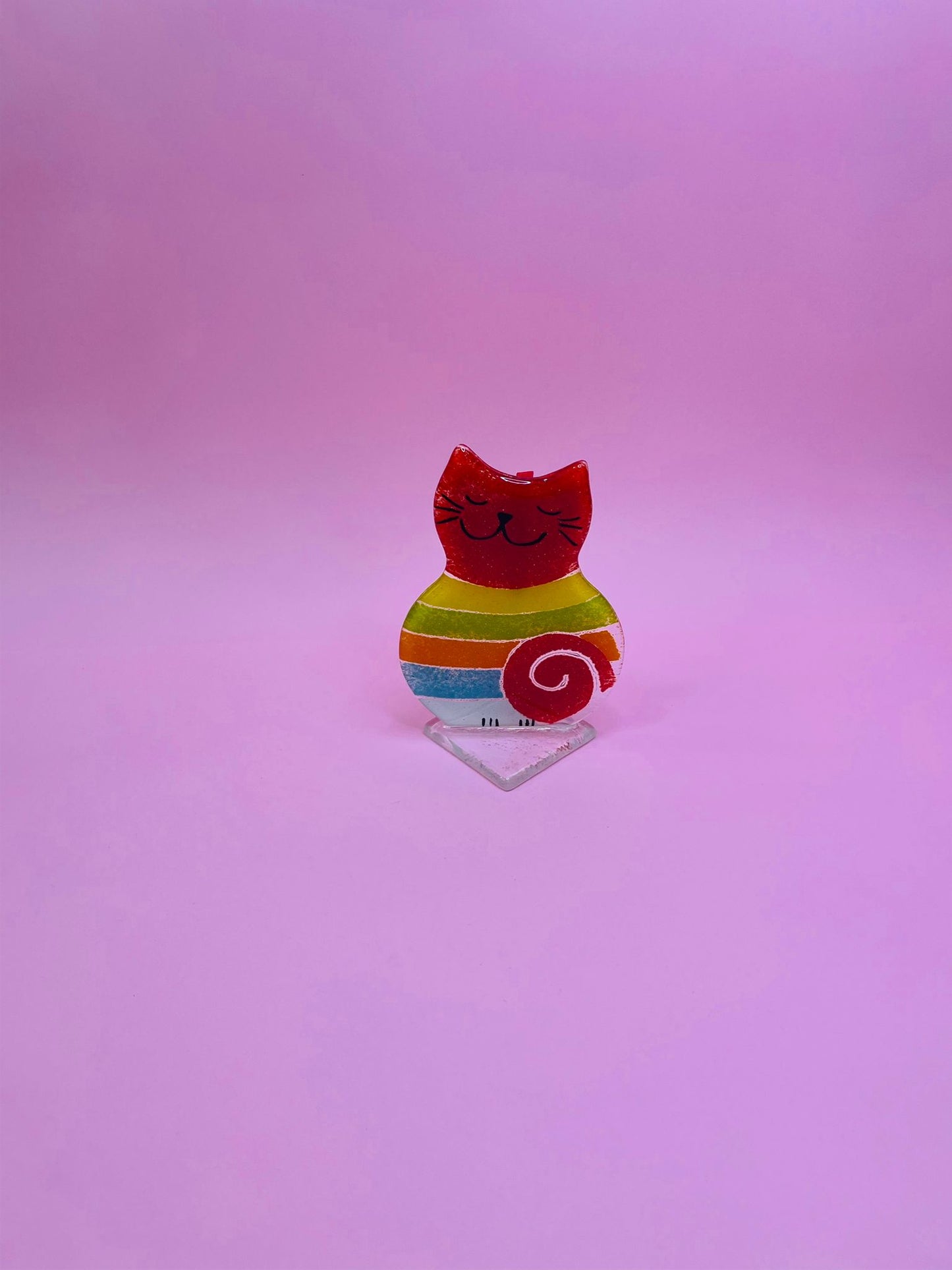 Figura Gatito Nota, en Cristal