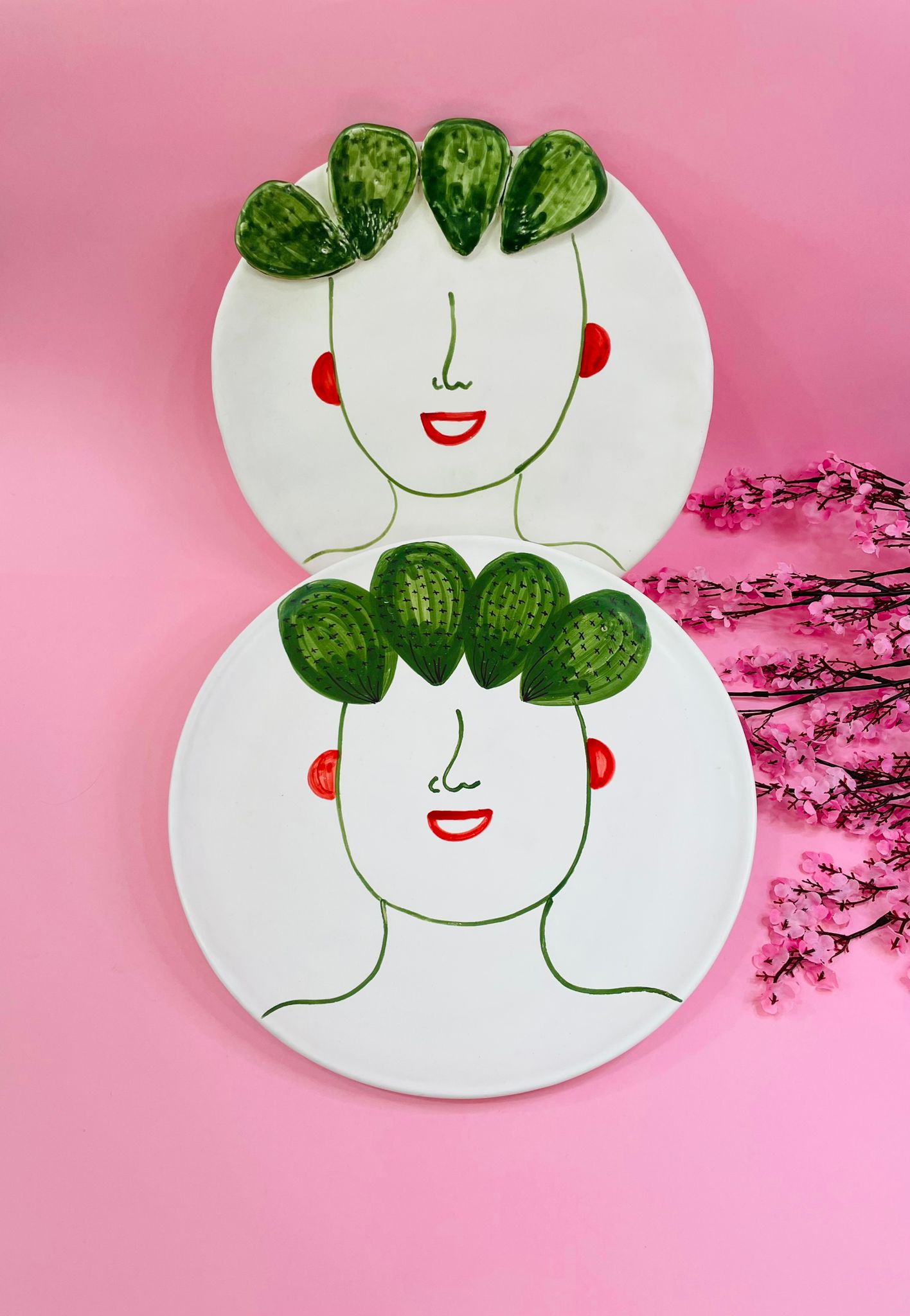 Plato Cactus Alto Relieve