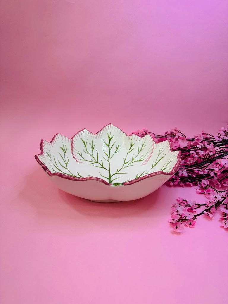 Ensaladera Hoja Parra Pintada A Mano