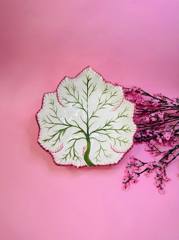 Ensaladera Hoja Parra Pintada A Mano