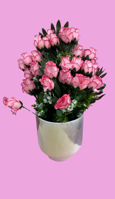 Rosa con Hoja Palmera